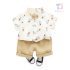 Set de 2 piese elegant din cămașă cu imprimeu cu ursuleți, papion cusut și pantaloni scurți Classic Teddy