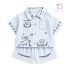 Set de 2 piese din in cămașă cu nasturi multicolori și pantaloni scurți Playful Sketch Blue