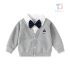 Set de 2 piese: vestă din tricot fin cu cămașă atașată, broderie și papion detașabil Tiny Gentleman