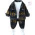 Set de 2 piese din denim cu jachetă cu guler clasic și pantaloni Navy Letters