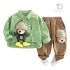 Set de 2 piese cu cămașă în A – închidere simetrică, elemente 3D și pantaloni Bear Adventures