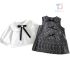Set de 2 piese cu rochie plisată, fundițe 3D și cămașă cu mâneci bufante Little Lady