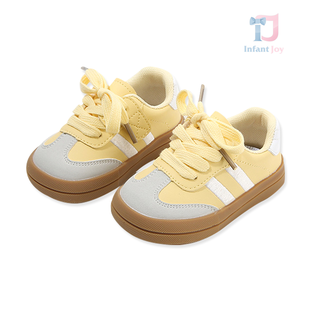 Pantofi sport/Sneakers din piele ecologică cu închidere cu velcro și șireturi Street Pop Lemon