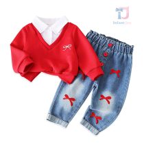 bebeshki-detski-komplekt-Ribbon-Denim-Red