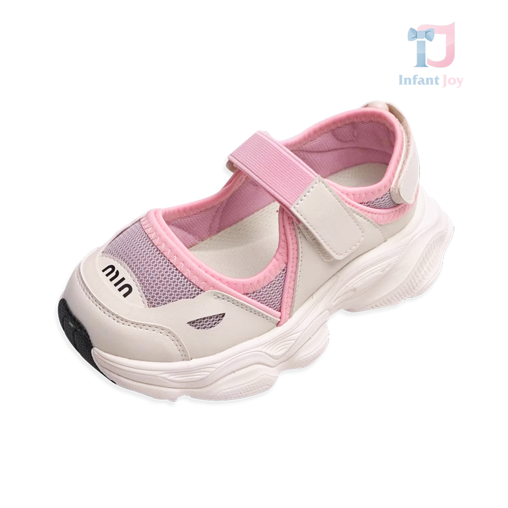 Pantofi pentru Grădiniță cu Închidere Velcro și Vârf Întărit Mini Min Pink