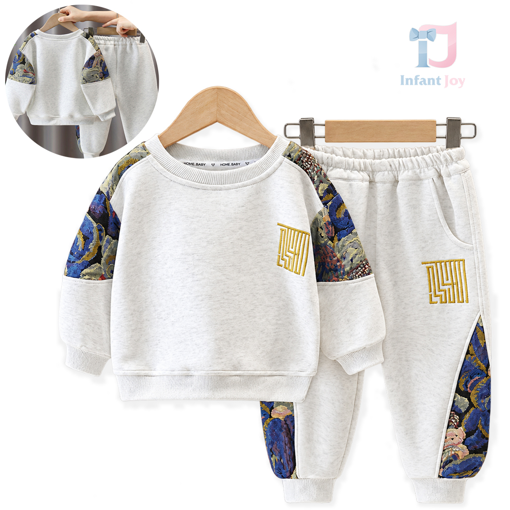 Set de 2 piese cu broderii și detalii melanj Warm Bear Capone