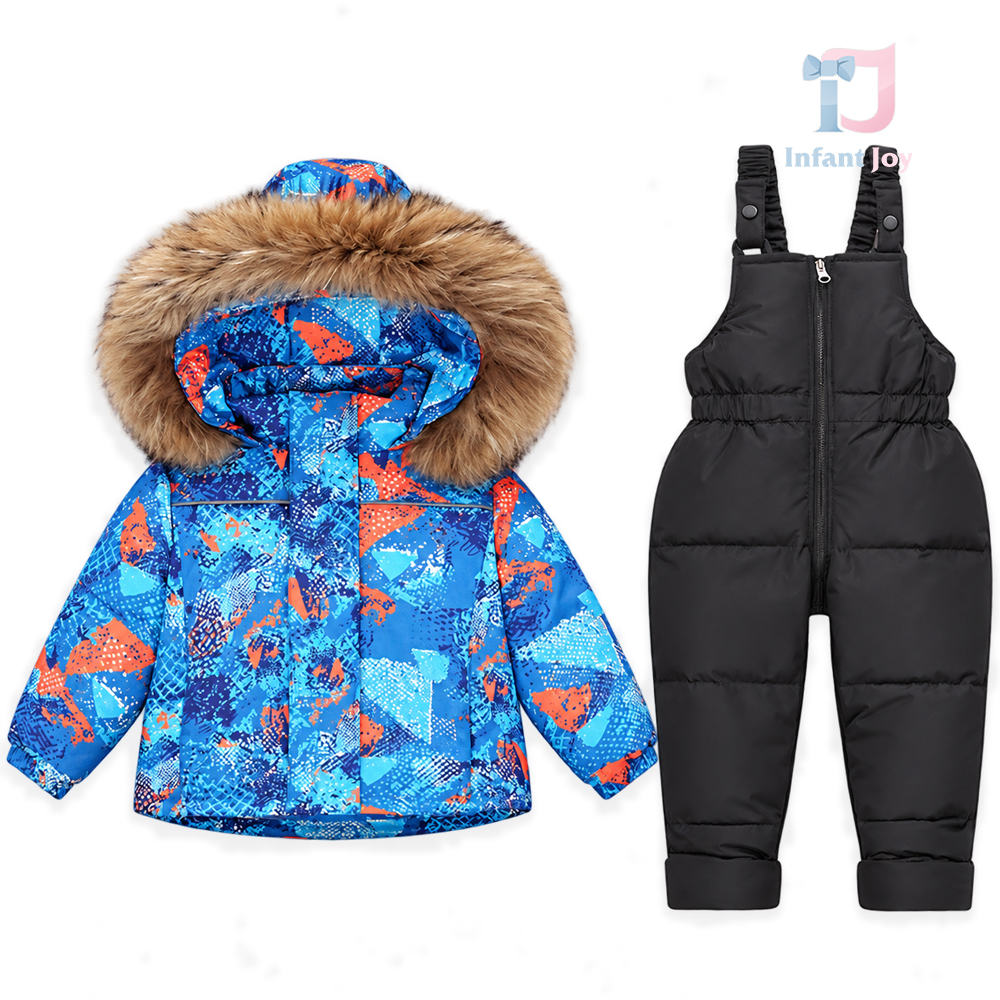 Set de 2 piese premium, impermeabil, de schi, format din salopetă și jachetă cu glugă și blană naturală Snow Venture